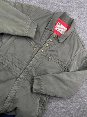 复古 50 年代 Lee Union 制造外套工作服男式 44 Talon 拉链绗缝衬里 — 第 1/4 张图片