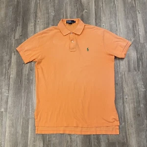 Polo Ralph Lauren Herren Orange Pfirsich Kurzarm Polo Größe M Made in Hong Kong - Bild 1 von 10
