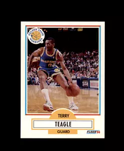 1990-91 Fleer #68 Terry Teagle Golden State Warriors Baylor Bears - Imagen 1 de 2