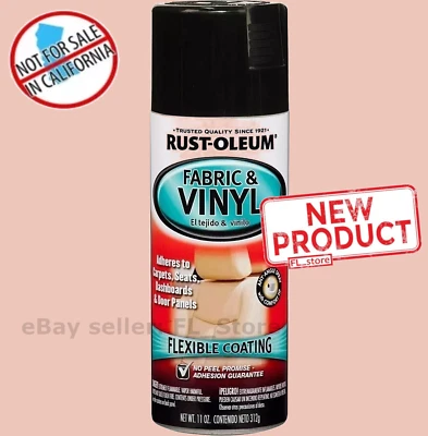 Vinyl Plastic Refinish Spray Paint Car Trucks Interior Gloss Black Leather Seats - Image 1 of 4