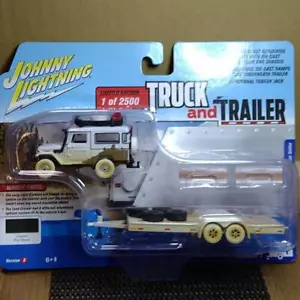 Miniature Car Johnny Lightning 1980 Toyota Land Cruiser & Trailer Near Mint - Picture 1 of 4