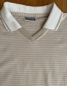 Camisa Polo Mujer Manga Corta S/M Rayas Blancas y Tostadas Ediciones Básicas Cuello - Imagen 1 de 5