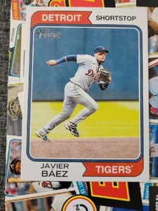 2023 Topps Heritage JAVIER BAEZ Oversized 1974 Box Topper #OB-JBZ Tigers /1000 - Picture 1 of 2