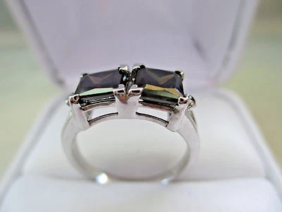 Fidanzamento 925 Argento Sterling 2.11Ct Marrone Anello Diamante - Immagine 1 di 4