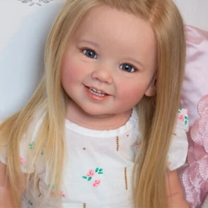 Bemalte 28 Zoll Reborn Baby Puppe fertiges handgerootetes Haar schönes Kleinkind Mädchen Geschenk - Bild 1 von 4