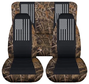 Front and Rear American flag seat covers Fits 2003-2006 Jeep Wrangler TJ/LJ - Picture 1 of 5