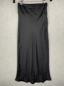 Free People Maxi Skirt Size 0 Black long Satin Like Feel Witchy Coastal - Picture 1 of 8