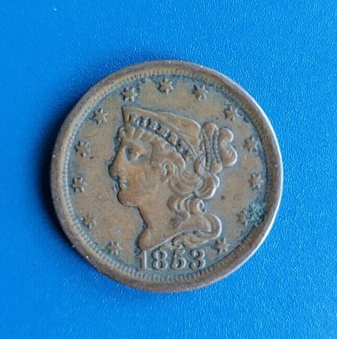 Braided Hair Half Cent - 1853 - Copper - KM# 70 Cover