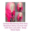 Pink Remy Brazilian Front Lace 13x4 150 Density Human Hair 20 inch Brand New