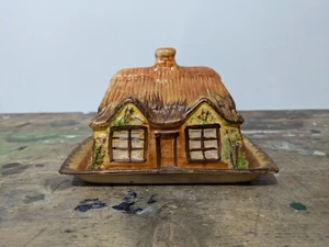 Price Kensington "Ye Olde Cottage" Vtg Cheese Butter Dish Cottage Ware England - Picture 1 of 7