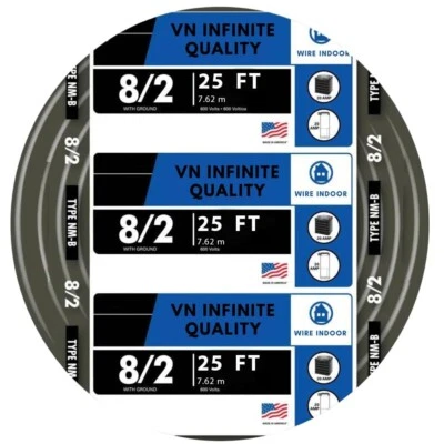 8/2 NM-B Nonmetallic with Ground Sheathed Cable Wire Equivalent to Romex 25ft - Image 1 of 4