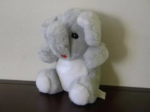Elephant Plush Stuffed Animal Toy Zoo McCrory Small Trunk Up Good Luck Gray Grey - Picture 1 of 12