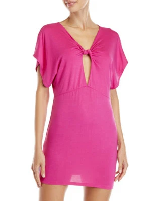 New LA PERLA Donna Pink Twisted Cutout Jersey Tee Dress COVER-UP IT-40 US-4 S - Image 1 of 4