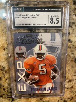 1999  Playoff Prestige EXP #EX37 Edgerrin James Rookie Card Colts CGC 8.5 - Image 1 of 2