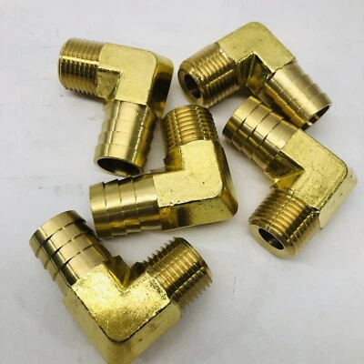 LOT OF 5 UNBRANDED THREADED 3/4" ELBOW FITTING TO 1/2" HOSE ADAPTER, 90 DEG - Image 1 of 4