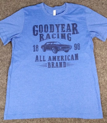 Camiseta Goodyear Racing Neumáticos Coche Grande 1898 Azul Camiseta L EE. UU. Material Foto 1 de 4