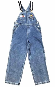 Warner Bros Looney Tunes Sylvester & Tweety Kids Vintage 90s Denim Jean Overalls - Picture 1 of 16