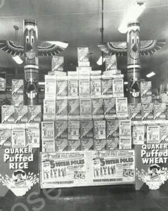 Quäker Puffweizen Display Vintage 8x10 Reprint of Old Photo 1 - Bild 1 von 1