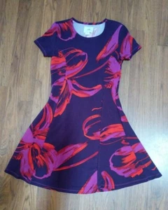 NUEVO CON ETIQUETAS Anthropologie Maeve Mujeres Mod Mini Vestido Púrpura Floral Viaje Talla Pequeña BoHo - Imagen 1 de 10