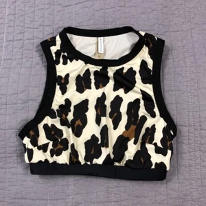 Top de bikini a rayas lisas para mujer pequeño negro marrón leopardo forrado Stacey traje de baño - Imagen 1 de 24