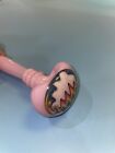 Pink wigwag borosilicate glass pipe spoon hammer American made dichroic Dichro