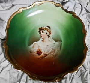 Fantastic Older Vintage Fine Porcelain Grecian Roman Goddess 12" Portrait Plate - Picture 1 of 8