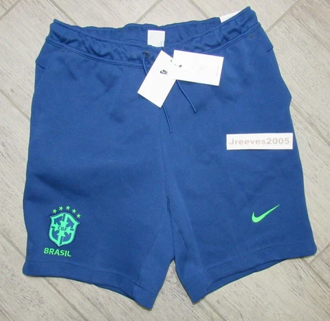 NWT Nike NSW Tech Fleece Shorts - Brazil Soccer - Sz L - Mens - CBF - DH4789 490 Cover
