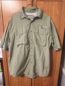 Bimini Bay Button Up Shirt Men’s Size L Short Sleeve Pale Green Outdoors Fishing - Picture 1 of 5