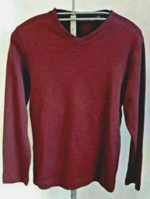 New Structure V-Neck Pullover Shirt Burgundy Long Sleeve Mens Size Small Sears - Image 1 of 4