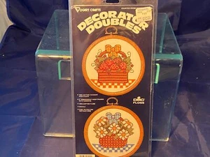 Vogart Crafts Counted Cross Stitch Kit NIP Decorator Doubles Basket Fruit Flower - Picture 1 of 5