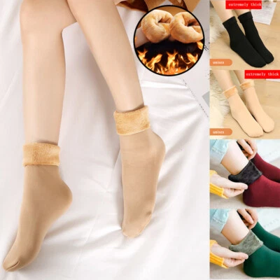 3 Pairs Women Winter Cozy Fuzzy Fleece-lined Warm Thermal Slipper Socks HOT✔ - Image 1 of 4