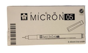 Bolígrafo Sakura Pigma Micron 05 punta de fieltro negro artista bolígrafos de dibujo - Juego de 12 bolígrafos - Imagen 1 de 3