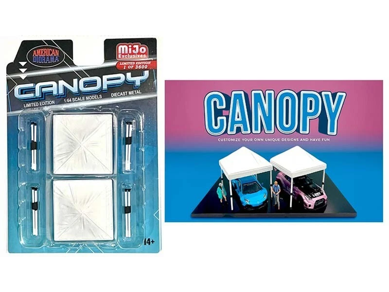 Pack de 2 Canopy Set - Figura Diecast Blanco Escala 1:64 - American Diorama AD76523 Foto 1 de 1
