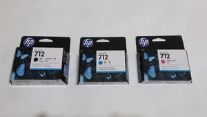 Original HP 712 3er Set - Black 80 ml Cyan 29 ml Magenta 29 ml 2023 - Bild 1 von 19