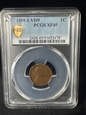 1909-S VDB PCGS XF45 Lincoln Wheat Cent Penny - Image 1 of 4