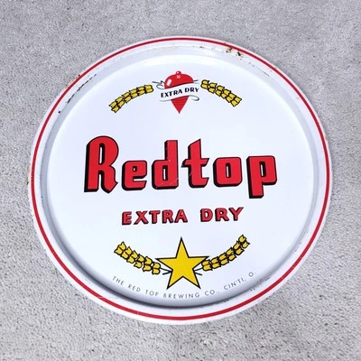 Rare Vintage Redtop Extra Dry Brewing Beer Advertising Tray Metal Red Top - Image 1 of 4