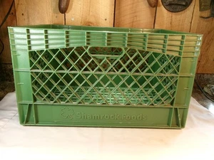 Vintage Shamrock Foods 3 Leaf Clover Molded Plastic Milk Crate 19x13x11 - Picture 1 of 6