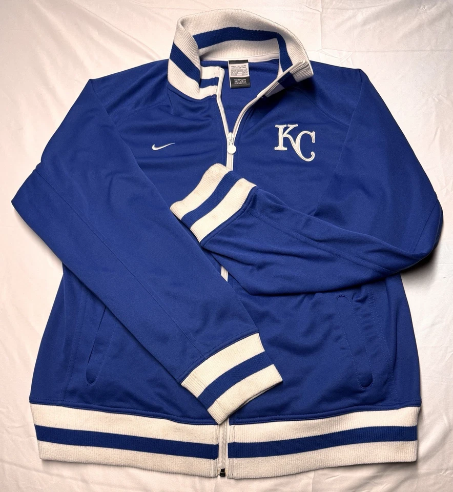 Nike MLB Kansas City Royals Full Zip Jacket - Blue & White - Image 1 of 4