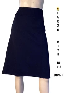 🌻TARGET SIZE 18 AU BLACK PULL UP KNEE LENGTH PONTI STRAIGHT SKIRT BNWT - Picture 1 of 9