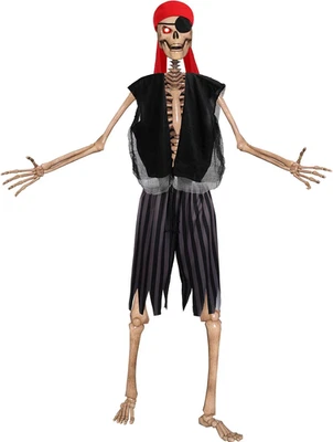 Juego de 4 piezas de accesorios de esqueleto de 12 pies disfraz de pirata gigante Halloween esqueleto Clo Foto 1 de 4