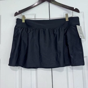 NWT Croft & Barrow Black Swim Skirt Side Slits Misses 10-12 Tummy Control - Picture 1 of 6