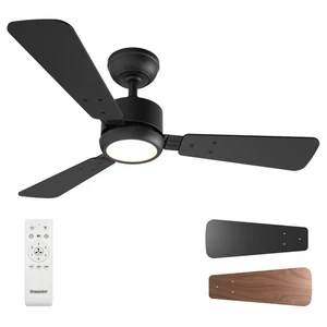 Ceiling Fans with Lights and Remote, 42 Inch Black Ceiling Fan with Light, 6 ... - Picture 1 of 9