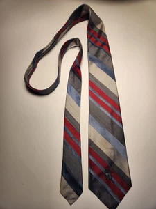 Neck Tie VTG Countess Mara 60s Striped Red Black combo CM Logo Silk 56 x 3-3/8 - Picture 1 of 5