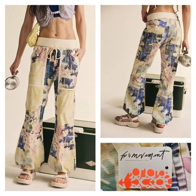 FP Movement Free People Cool Climber Printed Pants Bali Patchwork Jade XS - NWT - Image 1 of 4