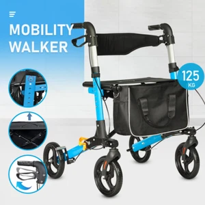 Mobility Walker Aids Frame Rollator Foldable X-Fold Walking Aid Indoor Outdoor - Picture 1 of 10