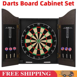 Professional Home Darts Centre Set Target With Cabinet Dartboard 6pcs Darts UK - Picture 1 of 25