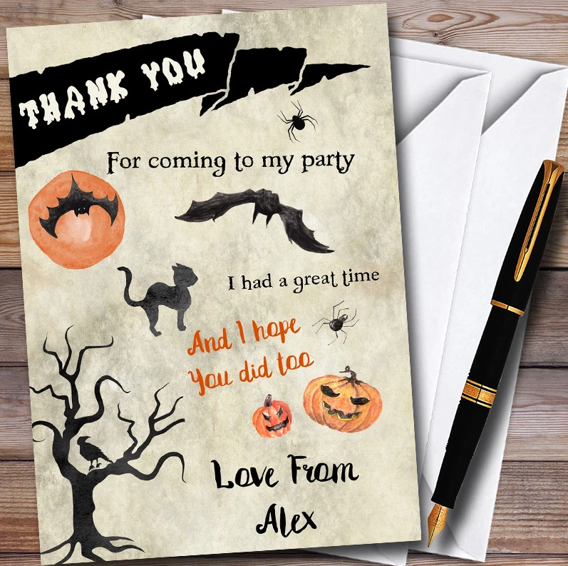 Come If You Dare Scary Halloween Party Thank You Cards - Image 1 of 1