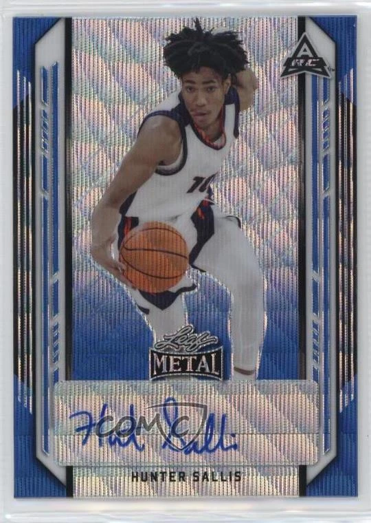 2021-22 Leaf Metal Blue Wave /30 Hunter Sallis #BA-HS1 Auto
