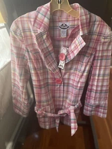 Womens Dress Type Jacket By Coast 2 Coast Small Patchwork Pink/Fuschia/Plaid NWT - Picture 1 of 6