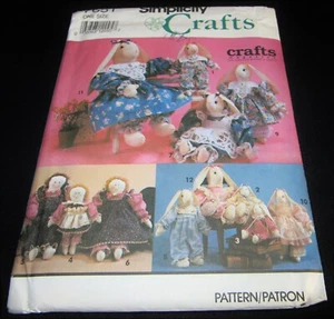 Vintage 1991 Simplicity #7651 Doll Rabbit Clothes Faith Van Zanten Pattern UNCUT - Picture 1 of 4